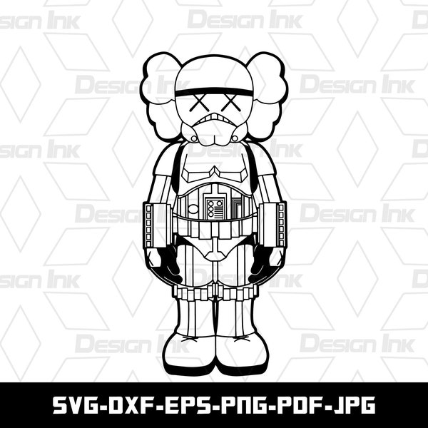 KAWS Star Wars Stormtrooper Editar SVG, DXF, Png, Eps, Pdf, Archivo de corte para Cricut y Silhouette, Descarga digital, Descarga instantánea