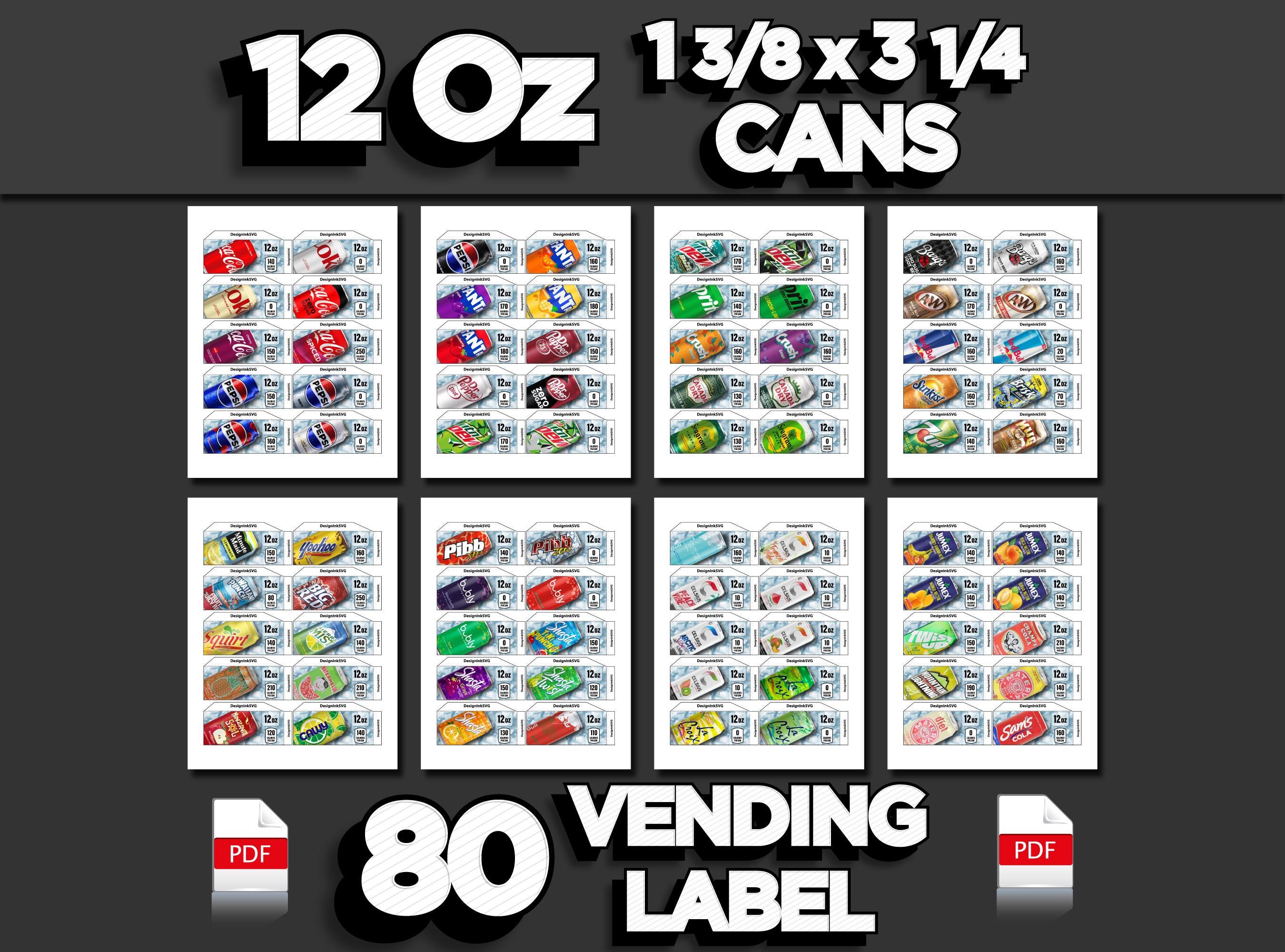 12 Unze Dosen Soda-Automaten Label, digitaler Download, Instant Download