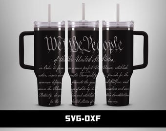 We The People Constitution Tumbler Wrap, Patriotic Laser Engraving Design (Digital Download)