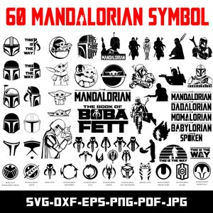 Star Wars Mandalorian Symbols SVG, DXF, EPS, Png, Jpg, Pdf, Cut file for Cricut and Silhouette, Digital Download, Instant Download