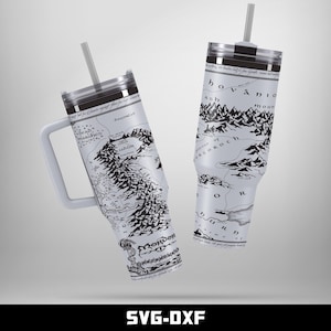 'Mordor' auf der Karte von Mittelerde, Tumbler Laser Engraved Full Wrap Design (Digitaler Download)