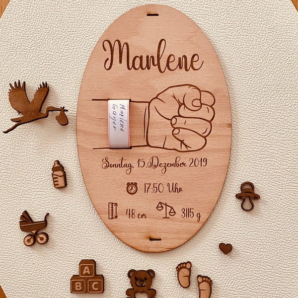 personalized birth board / baby gift for birth with birth dates / birth sign / wooden sign / hello world / godchild / baptism