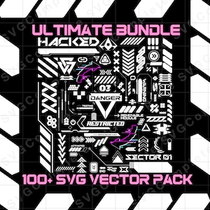 100+ sci-fi svg vector ultimate bundle sci fi svg icons logos decals pack techwear svg futuristic vector elements cosplay svg cuberpunk svg