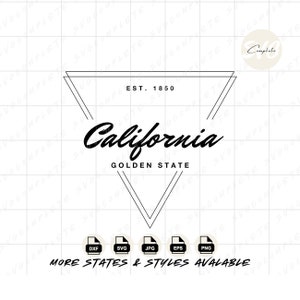 Californië SVG Golden State SVG Californië SVG staat Californië staat Sweatshirt SVG Californië PNG clipart Cricut silhouet tshirt