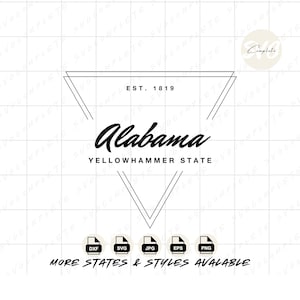 Alabama SVG Yellowhammer SVG Alabama stato dell&#39;Alabama Tshirt Alabama png Stato Soprannome Felpa SVG Alabama png clipart Cricut Silhouette