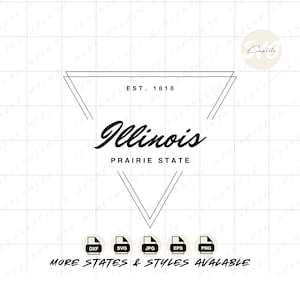 Svg de l'Illinois Prairie State Illinois svg État de l'Illinois Tshirt Illinois png État Sweat-shirt svg Illinois png clipart Cricut Silhouette