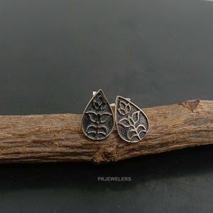 925 Sterling Silver Leaf Design Earrings, Stud Earrings, Handmade Earrings, Elegant Jewelry, Gift for Her, Woman Stud Earrings Jewellery