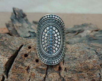 Sterling Silver Filigree Ring, Boho Unisex Jewelry