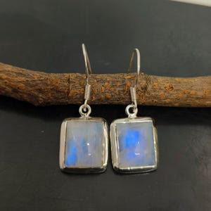 Moonstone Earrings, Solid Silver Earrings, Dangle Earrings, June Birthstone Earrings, Gemstone Earrings, Earrings For Women, Gifts for Her