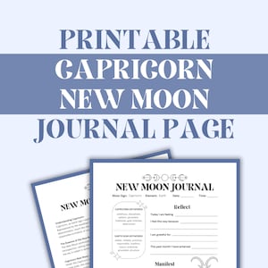 Capricorn New Moon Journal Worksheet | New Moon Manifestation Ritual | New Moon Worksheet | New Moon Journal Page | Capricorn Moon Ritual