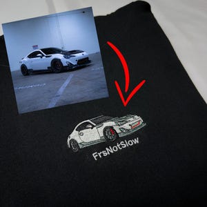 Custom Embroidered Car Hoodie, Gift for Car Enthusiasts, Car Lover Hoodie, Gift For Him, Embroidered Personalized