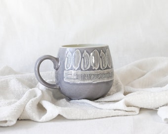 Taza de café 350 ml en cerámica artesanal Estilo vintage Hermosa taza Taza de té con asa