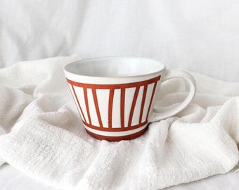 Taza de café 350 ml en cerámica artesanal Estilo vintage Hermosa taza Taza de té con asa