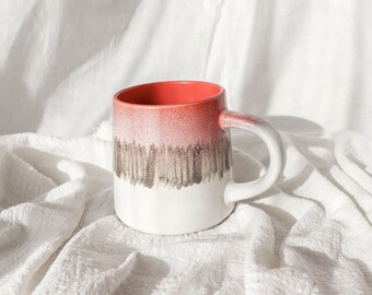 Taza de té grande de 400 ml, taza de café de cerámica de estilo moderno hecha a mano, hermosa taza con asa