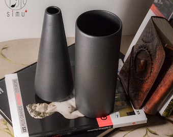 Florero de cerámica vintage estilo japonés decorativo moderno para una flor solitaria