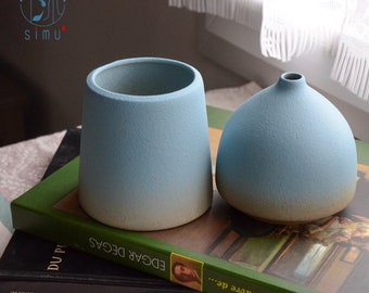 Florero de cerámica estilo japonés decorativo moderno para una flor solitaria