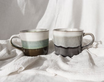 Taza de café 380 ml en cerámica artesanal estilo japonés Hermosa taza Taza de té con asa