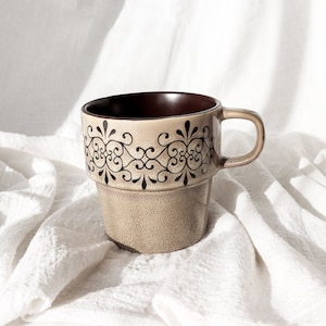 Vintage mug Coffee cup 350 ml in handcrafted ceramic Large tea cup with handle