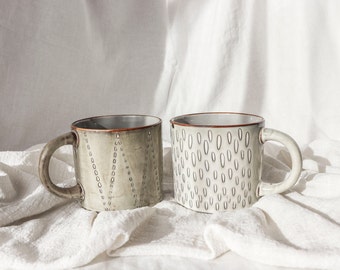 Taza de té grande de 400 ml, taza de café de estilo vintage de cerámica hecha a mano, hermosa taza con asa