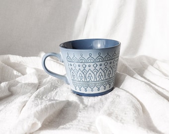 Taza de café 300 ml Taza hermosa de cerámica hecha a mano de estilo vintage Taza de té con asa