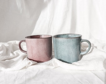 Hermosa taza de cerámica hecha a mano de 350 ml Taza de café de estilo moderno Taza de té con asa