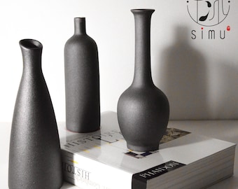 Florero de cerámica vintage estilo japonés decorativo moderno para una flor solitaria