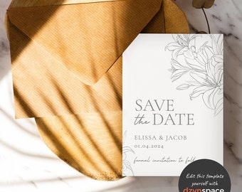 Save The Date | Wedding Invitation Printable Template