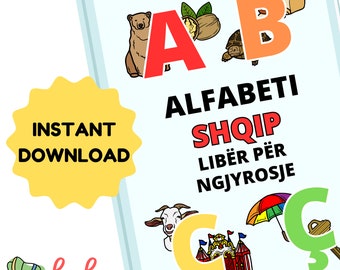 Albanian Alphabet Coloring Book