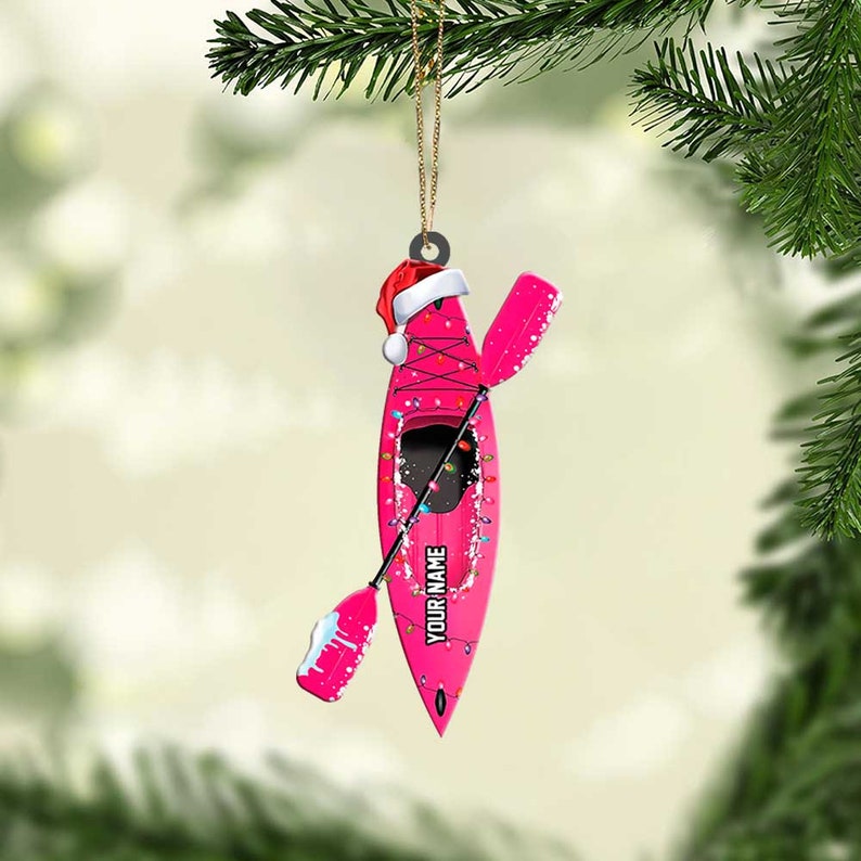 Personalized Kayak Ornament, Custom Canoe Ornament Christmas Present
