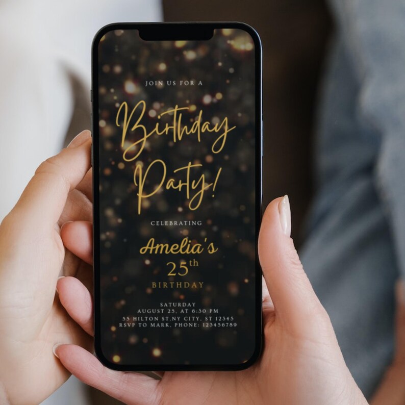 Electronic Birthday Invitation Birthday Party Mobile Invite Digital