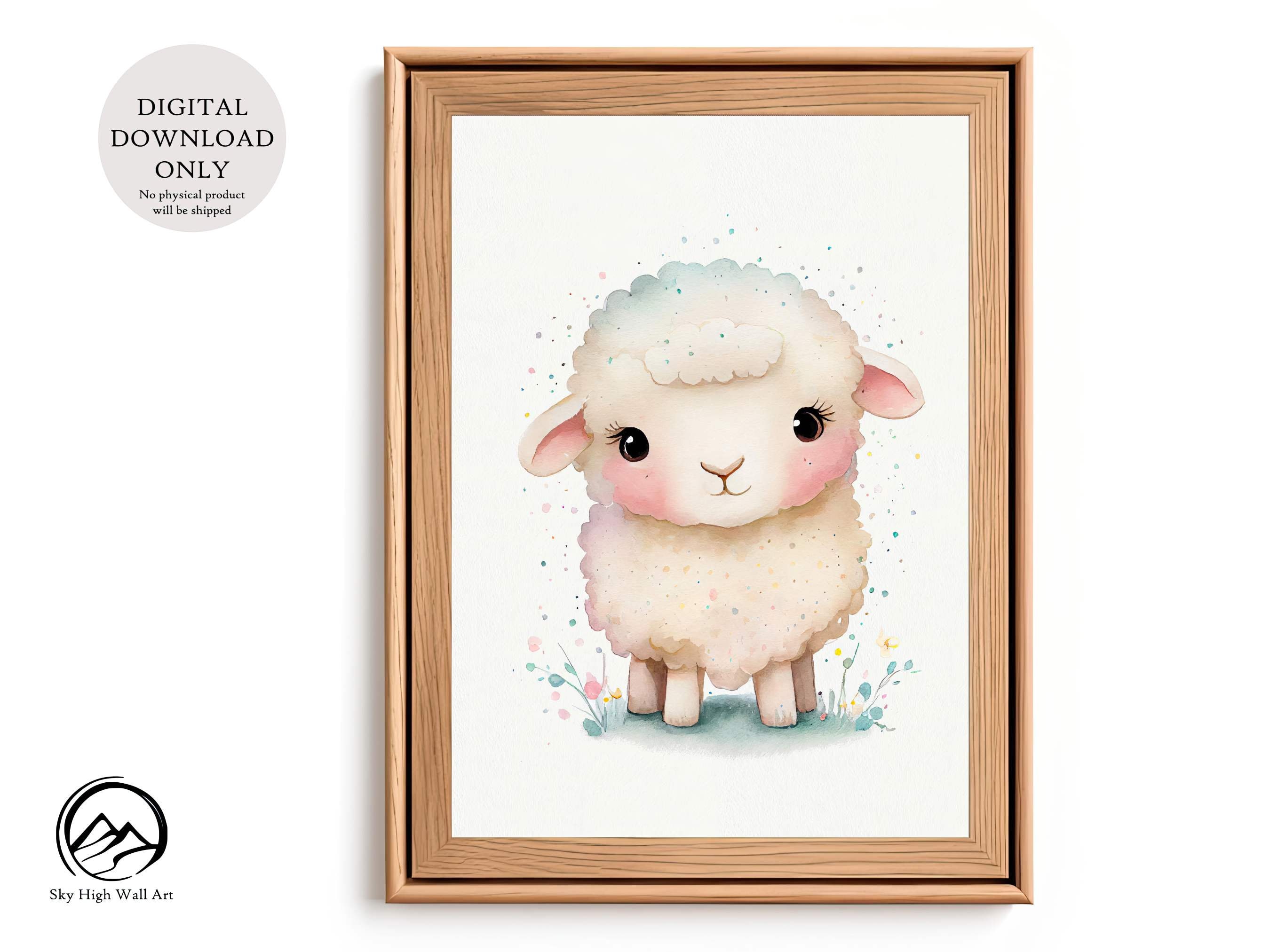 Nursery Wall Art Prints Nursery Decor, Cute Baby Lamb PRINTABLE Art ...