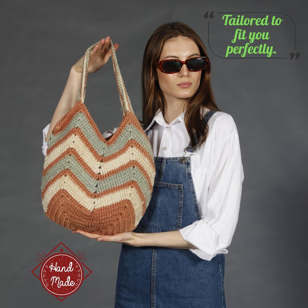 Crochet Bag for Women Handmade Shoulder Bag Multicolor Etsy