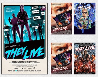 They Live Movie Poster Science Fiction Film Movie Art Poster Wall Art Prints Canvas Film Poster Gift