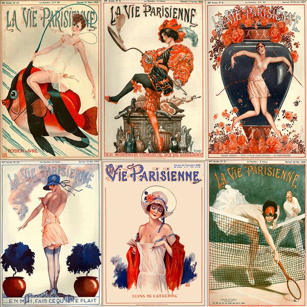 La Vie Parisienne Vintage Poster Retro Poster Wall Art Decor Home Decor France Travel Poster Gifts 12x16 inch