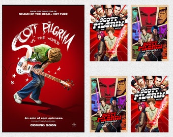 Scott Pilgrim vs the World, affiche de film, affiche d'art de film, impression d'art mural, décoration de chambre, toile, affiche de film, cadeau