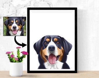 Pet Portraits, Custom Dog and Cat Pet Portraits, Personalized Pet Vector Art, Pet illustration, Girlfriend Gift, Pet Gifts, Digital Drawing