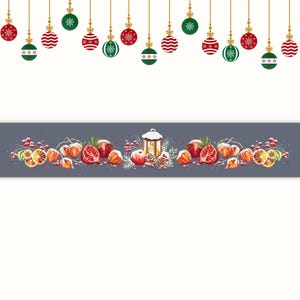 Kreuzstich Stickset, Kreuzstich Stickset, Tischläufer, Kreuzstich Stickmuster, Kreuzstich Stickmuster, Stickset für Weihnachten, Tischläufer Bild 5