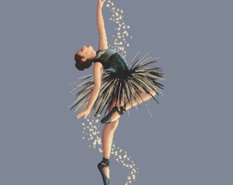 DIY craft kit, Embroidery Kit, cross stitch set, counted kit, CORICAMO, Cross stitch kit - Mysterious ballet dancer