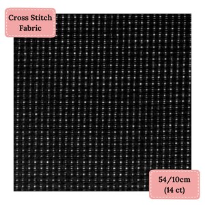 AIDA 54/10 cm (14 kt) vel kruissteekstof, 15 x 20 cm zwart, hoogwaardige AIDA-doek voor borduurprojecten, materiaal voor handwerk