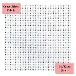 AIDA 54/10cm (14 ct) Cross Stitch Fabric Sheet, 20x25 cm white, High-Quality AIDA Cloth for Embroidery Projects, Material for Needlework