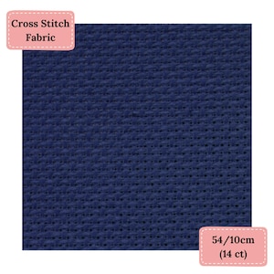 AIDA 54/10cm (14 ct) Cross Stitch Fabric Sheet, 30x40 cm navy blue, High-Quality AIDA Cloth for Embroidery Projects, Material for Needlework