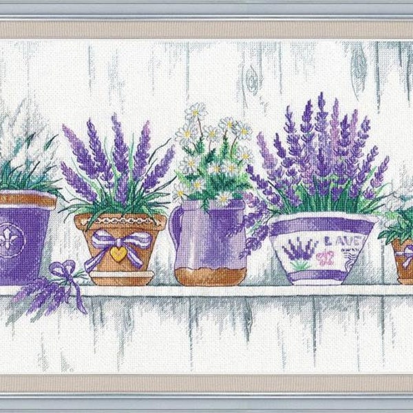 DIY craft kit, cross stitch set, counted kit, CORICAMO, Cross stitch kit - Lavender tenderness