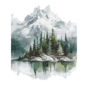 Kit point de croix compté - Décoration d'intérieur DIY - CORICAMO - Kit de broderie - Kit de création manuelle - Kit de point de croix moderne - Montagnes de rêves, paysage