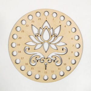 Floss organizer - Openwork water lily, Wooden Floss Organizer for 24 Colors, Thread Holder for Cross Stitch, Embroidery Organizer, CORICAMO