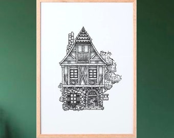 Cadre petite maison alsacienne / Small Alsatian house frame