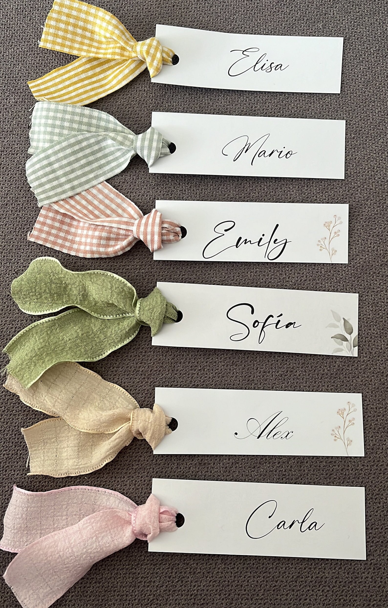 Personalized Place Cards, Simple or With a Silk Ribbon, for Events and ...