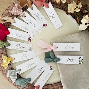 Personalized Place Cards, Simple or With a Silk Ribbon, for Events and ...