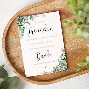 Danke Beste Freundin - Geschenk Freundin - Dankeschön Karte - Wahre Freundin  - Kraftpapier Umschlag - Freundin | Postkarte DIN A6