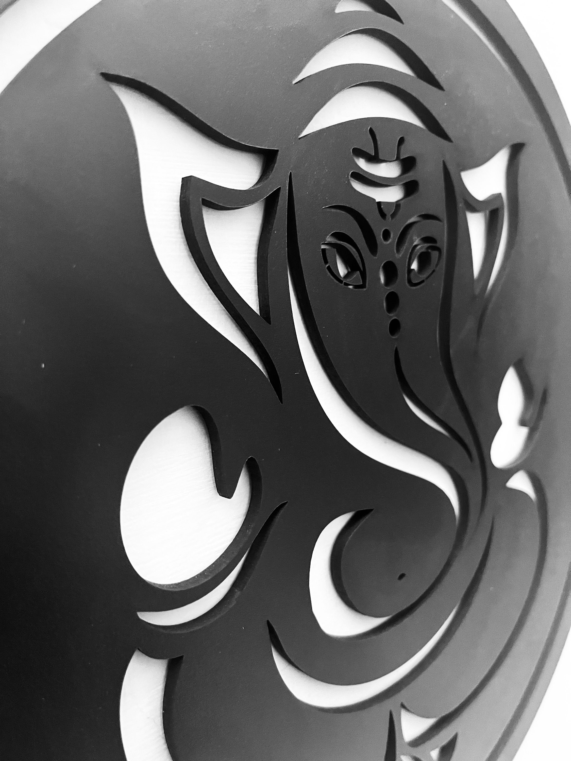 Modern Ganesha Wall Decor, Stylish Art With Ganpati Elephant Design