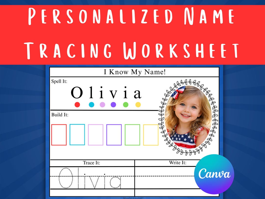 Personalized Name Tracing Worksheet – Kids Handwriting Practice ...